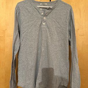 Buck Mason Long Sleeve Henley Tee Size M Curve Hem